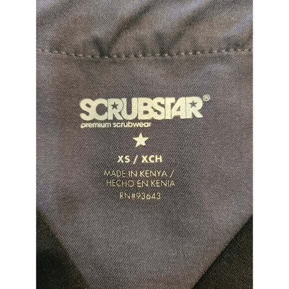 Scrubstar xs women's grey and black scrub top - Picture 3 of 7